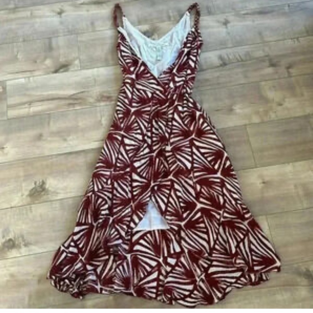 Diane Von Furstenberg Red and White Backless Dress